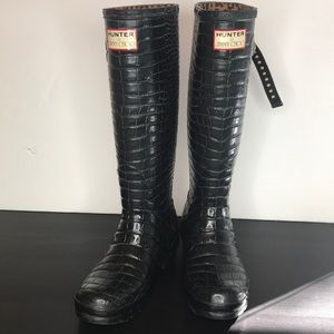 Hunter Jimmy Choo Black Crock Rain Boots